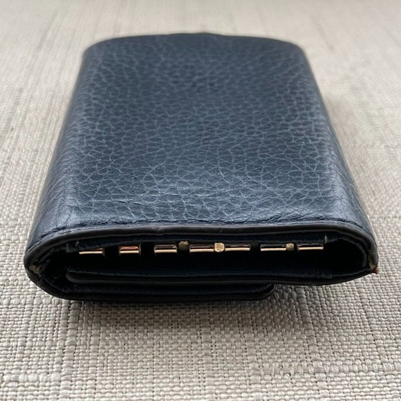 Michael Kors Keys Holder Blue Leather Keychain Mini Wallet Key Fob Keyrings - Picture 4 of 10